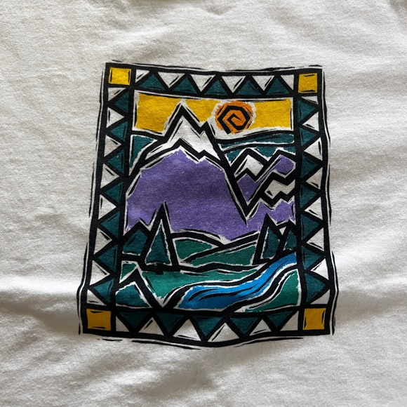 Vintage Alpine Cigarettes Tank Top Mountain Scene Sleeveless Casual White XL - Picture 2 of 8